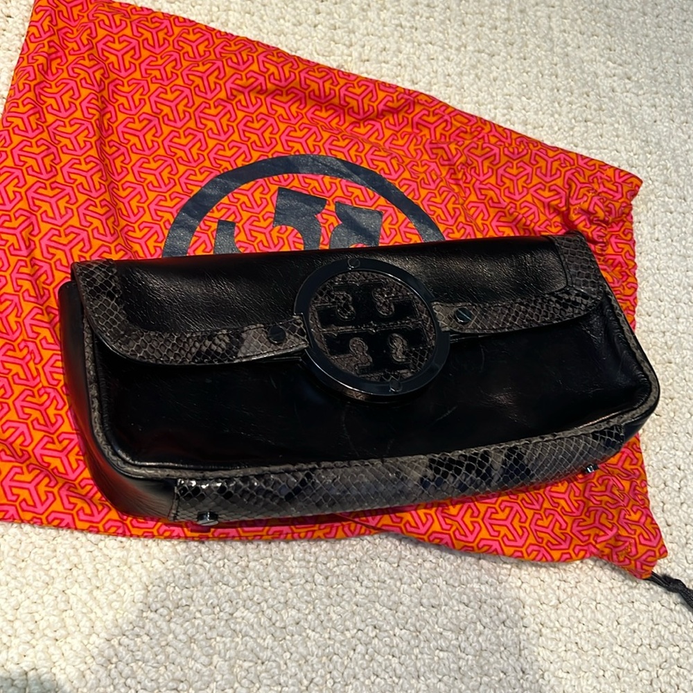 Tory Burch Black Leather Clutch